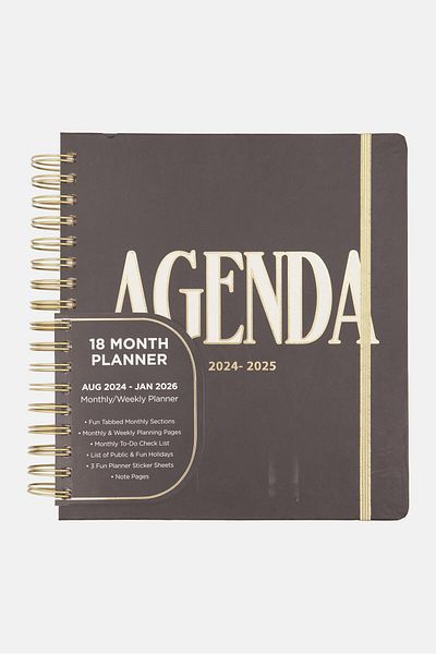 Votum Monthly/weekly Planner 2024-2025, Black