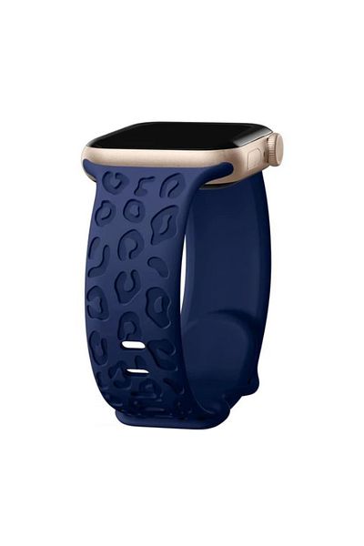 REDz Accessories Curea din silicon cu imprimeu animal 3D pentru Apple Watch, reglabilă, gravată, bleumarin - 38/40/41 mm