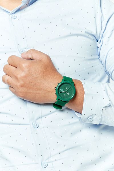 Lacoste Men 2011245 Rubber Strap Watch 35 Mm, Green