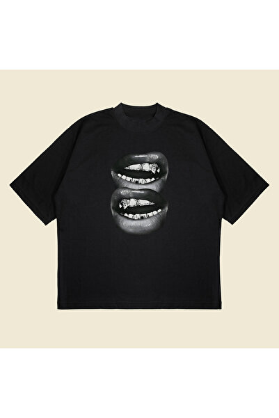 Tarzsokak طباعة أسنان Grillz، قماش سميك من القطن للجنسين مقاس كبير يسمح بمرور...