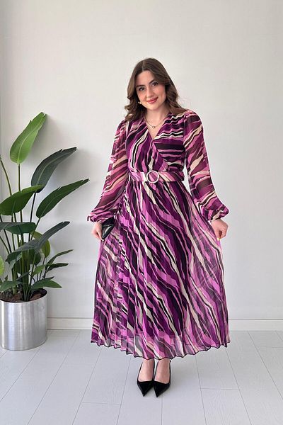 MaziButik Rochie din șifon plisat mov