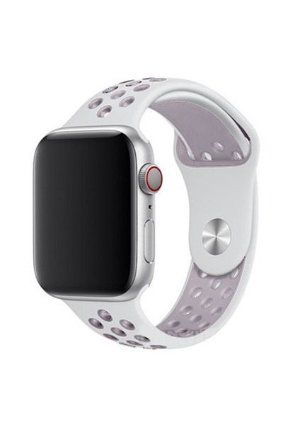 REDz Accessories Curea sport perforată pentru Apple Watch, silicon, alb-violet - 44/45/46/49 mm, medie