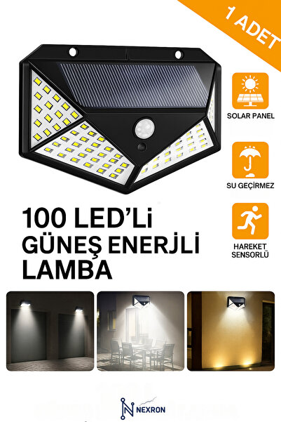satior Suya Dayanıklı Solar Güneş Enerjili 100 Ledli Hareket Sensörlü Duvar L...