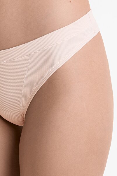 Oysho 3 adet logolu rib tanga külot