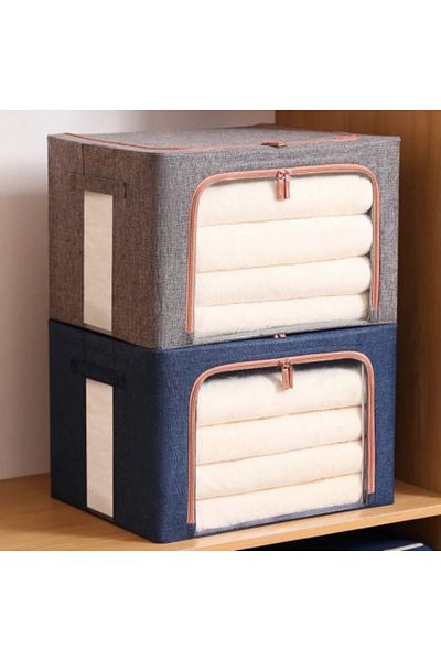 OEM Foldable storage box with zipper, 24 L, Textile, 39 x 29 x 20 cm