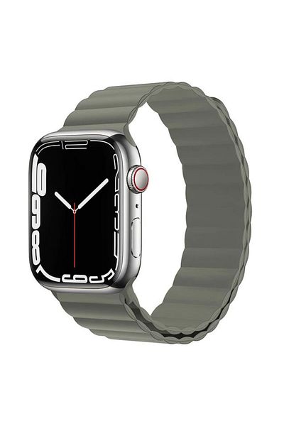 REDz Accessories Curea magnetică din silicon pentru Apple Watch, buclă din silicon, gri - 38/40/41 mm