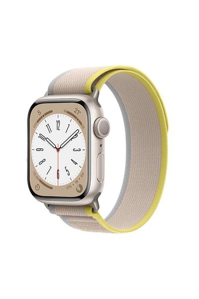 REDz Accessories Curea Trail Loop, nailon, compatibilă cu Apple Watch, Hedgehog, gri/galben - 38/40/41 mm