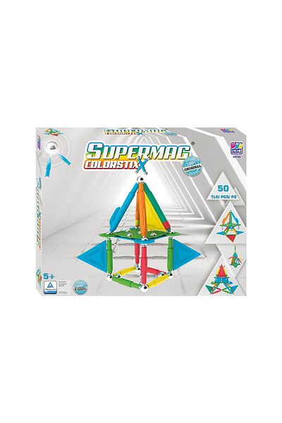 Supermag Magnetic Construction Toy Set, 3+ years, 50 pieces, Supermag