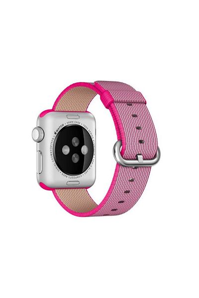 REDz Accessories Strap Compatible with Apple Watch, Woven Nylon, Textile, Space Gray Pink - 44/45/46/49 mm