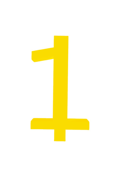 OEM Topper tort tip suport lumanare, "1", zi de nastere,100 X 56 mm galben