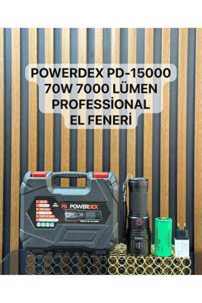 powerdex Pd-15000 Profesyonel Büyük Avcı Feneri 70w 7000 Lümen Zoomlu
