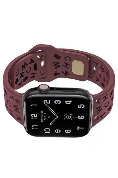REDz Accessories Λουράκι αλφαβήτου, με γράμματα, για Apple Watch, ρυθμιζόμενο, σιλικόνη, καφέ - 38/40/41 mm