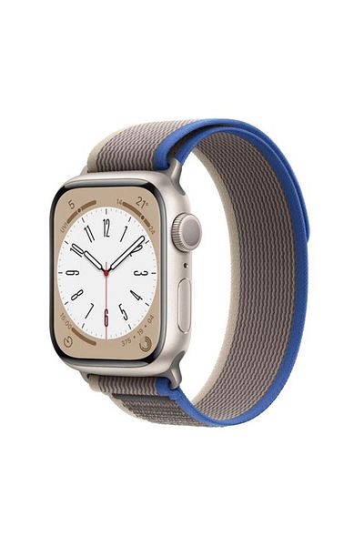 REDz Accessories Curea Trail Loop, nailon, compatibilă cu Apple Watch, Hedgehog, gri/albastru - 44/45/46/49 mm