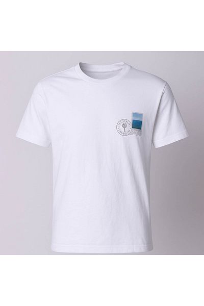 trender Ausgabetag Mountain Print White Men's T-Shirt