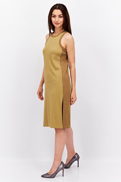Esprit Women Textured Midi Dress, Tan