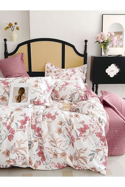 Donetella Printed Duvet Cover Set 6-Pcs – King Size 220x240 cm, Microfiber Fabric, No Filler Inside