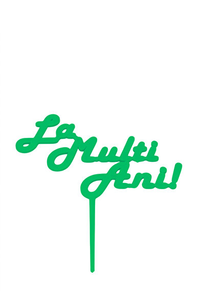 OEM Decoratiune topper tort "La multi ani", Verde, 16 cm