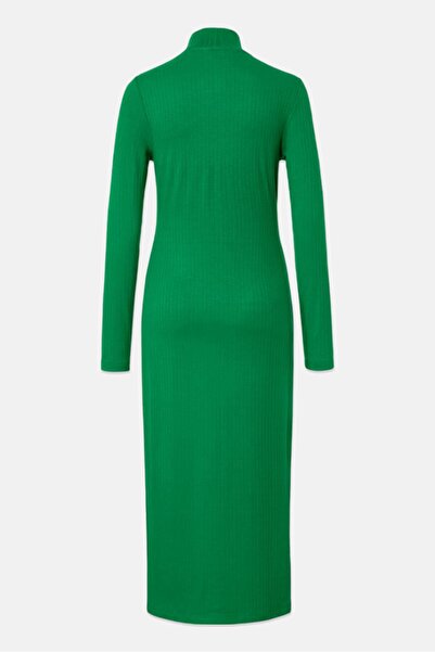Tchibo Women Textured Midi Dress, Green