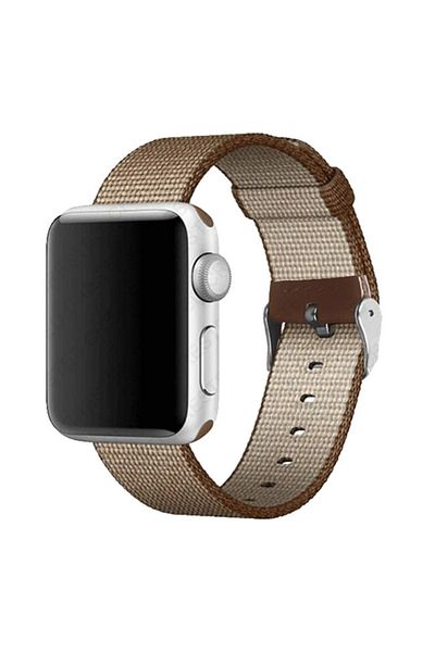 REDz Accessories Strap Compatible with Apple Watch, Woven Nylon, Textile, Brown - 44/45/46/49 mm