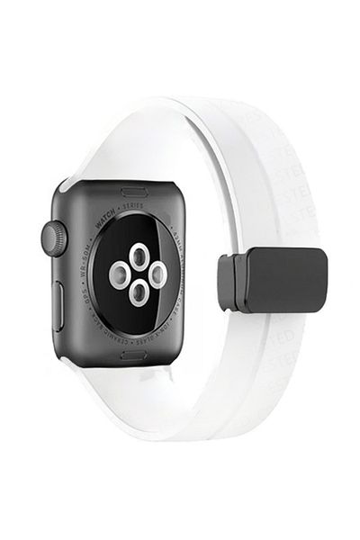 REDz Accessories Curea magnetică moale, silicon pentru Apple Watch, magnetică, sport, albă - 38/40/41 mm