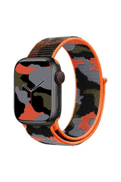 REDz Accessories Sport Strap, Compatible with Apple Watch, Nylon, Hedgehog, Orange Camouflage - 38/40/41 mm