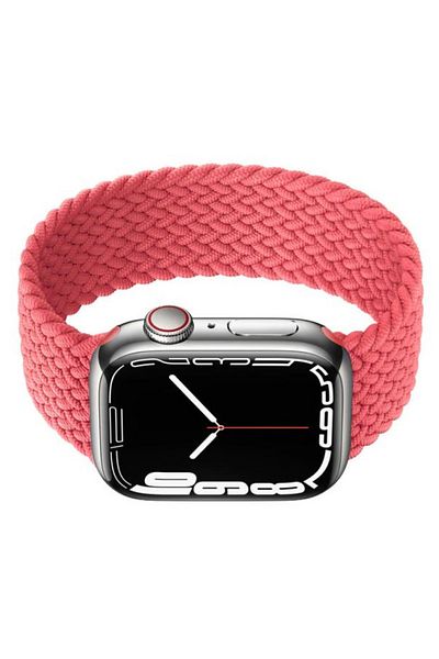 REDz Accessories Solo Loop Strap, Compatible with Apple Watch, Elastic, Pink - 44/45/46/49 mm, Small