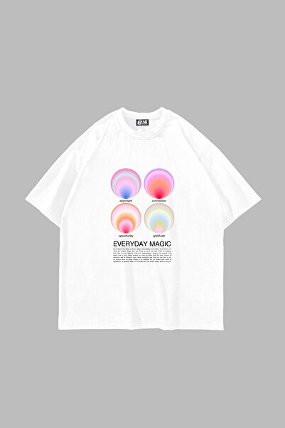 Tarzsokak Aura Vibes Printed Oversize Unisex Λευκό