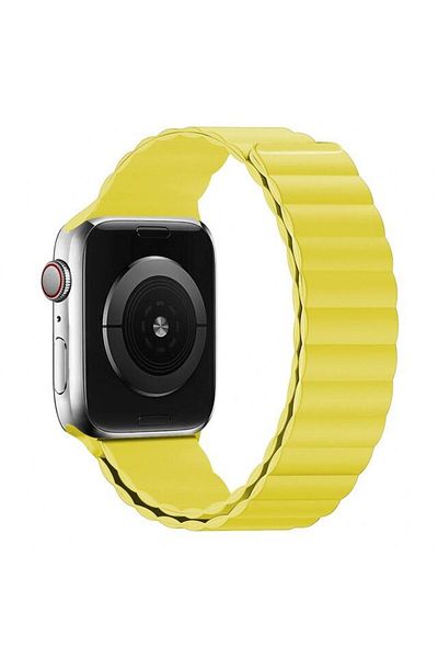 REDz Accessories Magnetic Silicone Strap For Apple Watch, Silicone Loop, Yellow - 38/40/41 Mm