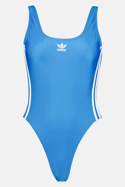adidas Women Brand Logo Non Padded Competitive Swimsuit, Blue