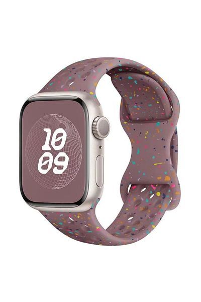 REDz Accessories Perforated Strap With Colorful Drops, Sport, For Apple Watch, Silicone, Brown - 38/40/41 Mm