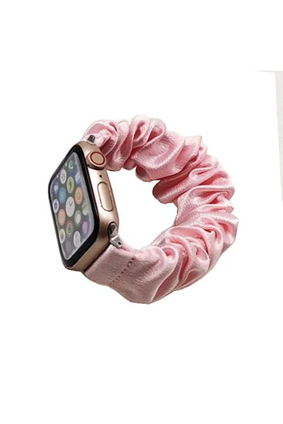 REDz Accessories Scrunchie Bracelet, Elastic, Compatible With Apple Watch, Fashion, Textile, Pink - 38/40/41 Mm