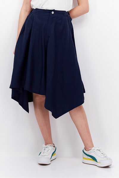 Esprit Women Plain Midi Skirt, Navy Blue