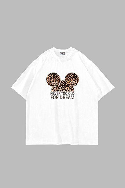 Tarzsokak Леопард за сън, отпечатан, преоразмерен, унисекс, бял