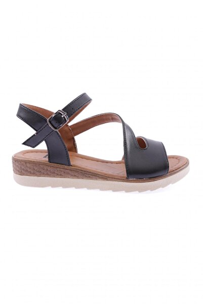 DGN Women's Cross Strap Ankle Sandals Black 81533102