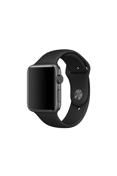 REDz Accessories Curea sport pentru Apple Watch, silicon, neagră - 44/45/46/49 mm, medie