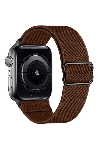 REDz Accessories Elastic Strap, Compatible with Apple Watch, Adjustable, Coffee Brown - 38/40/41 mm