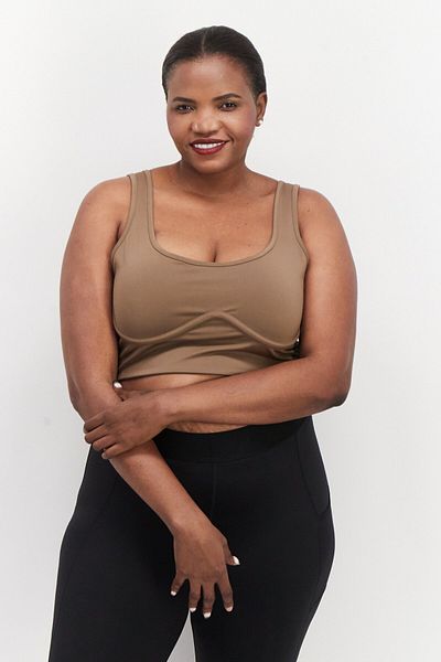 Style Not Size x Jenni Women Scoop Neck Sleeveless Plain Tank Top, Dark Tan