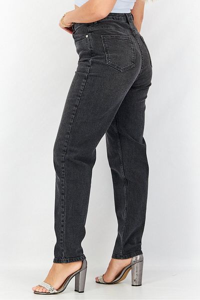 NA-KD Women Straight Fit Washed Stretchable Denim Jeans, Grey