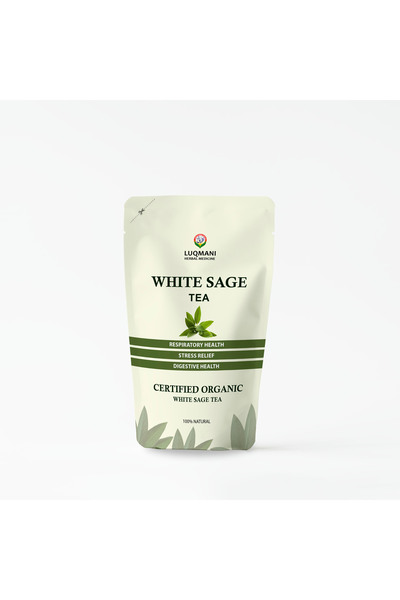 Luqmani herbs شاي المريمية البيضاء عبوة 100 جرام 50-60 كوب شاي أخضر سهل التحض...