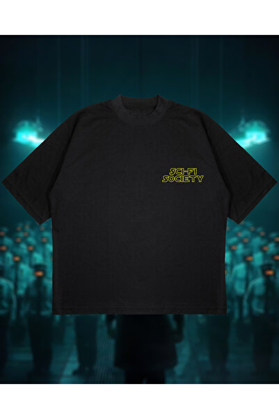 Tarzsokak Научнофантастично общество Печатно преоразмерено унисекс памучно ди...