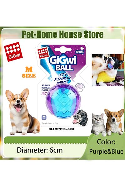 Choice Blue M Ball Pet Toys Interactive Dog Ball Squeaky Balls 2.5” For Small/medium Dogs
