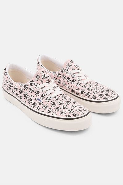 Vans Men Lace Up All Over Print Low Cut Casual Shoes, Pink Combo