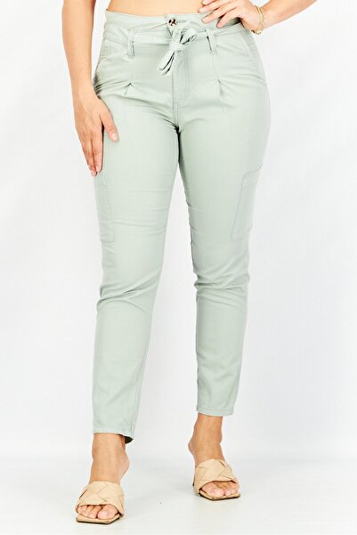 Sam Edelman Women Belted Solid Trouser, Sage Green