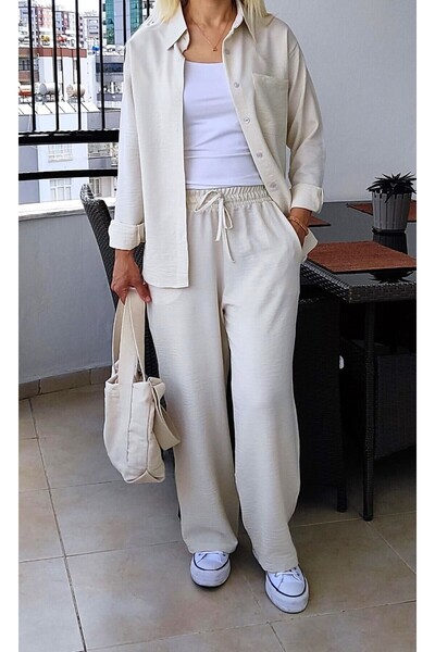 EKAY Linen Bottom Top Set (Pants Length 100cm)