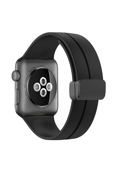 REDz Accessories Soft Magnet Strap, Silicone For Apple Watch, Magnetic, Sport, Black - 38/40/41 Mm