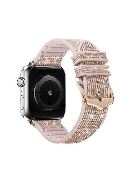 REDz Accessories Glitter Strap For Apple Watch, Glitter Collection, Silicone, Pink - 38/40/41 Mm