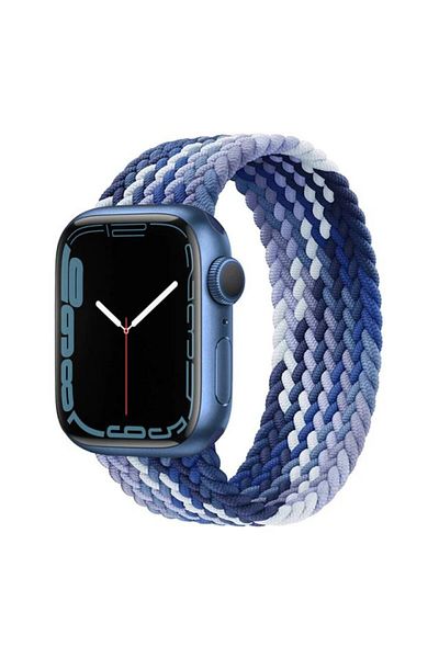 REDz Accessories Curea Solo Loop, compatibilă cu Apple Watch, elastică, albastră/violet - 38/40/41 mm, medie