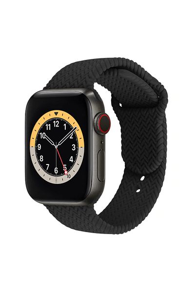 REDz Accessories Curea din silicon pentru Apple Watch, model 3D, neagră - 44/45/46/49 mm, mărime mare