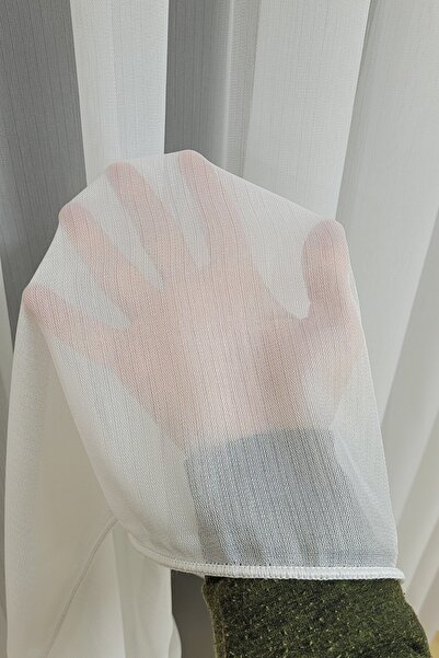 Cem al Tekstil SİMSİZ BAMBU Tül Perde Ütü İstemez Kırışmaz Lüks Kalite (1/3 S...