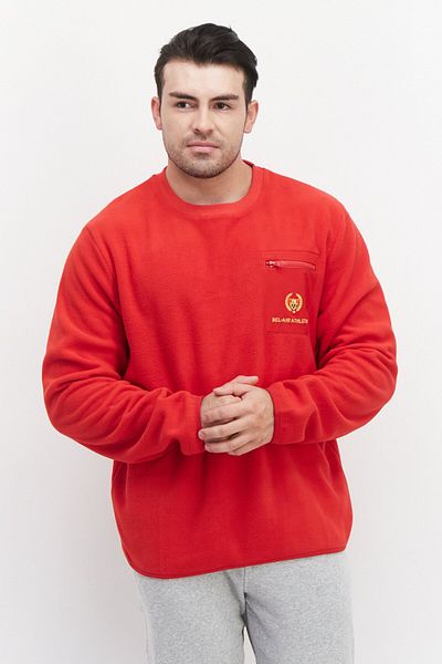 Bel-Air Athletics Men Sportswear Fit Long Sleeve Outdoor Sweatshirts, Red